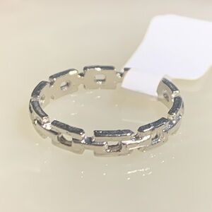 NWT Chain Link Style Fashion Ring Silver Tone Size 7